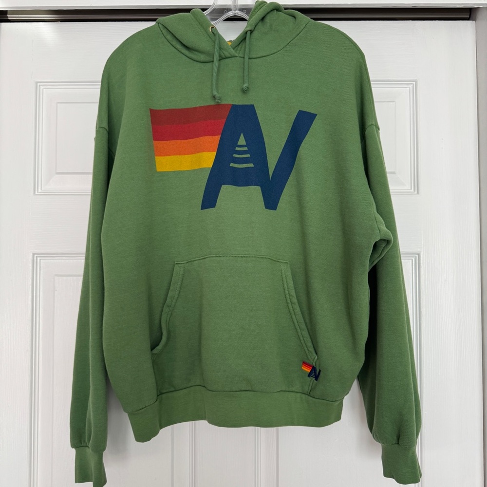 AVIATOR NATION | LOGO PULLOVER RELAXED HOODIE - PALM SMALL